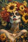 Close-up of womans head with makeup Art Print